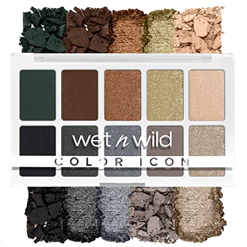 Wet 'n' Wild, Color Icon 10-Pan Palette, Eyeshadow Palette, 10 Richly Pigmented Colors for Everyday Makeup, Long-Lasting and Easy to Blend Formula, Lights Off