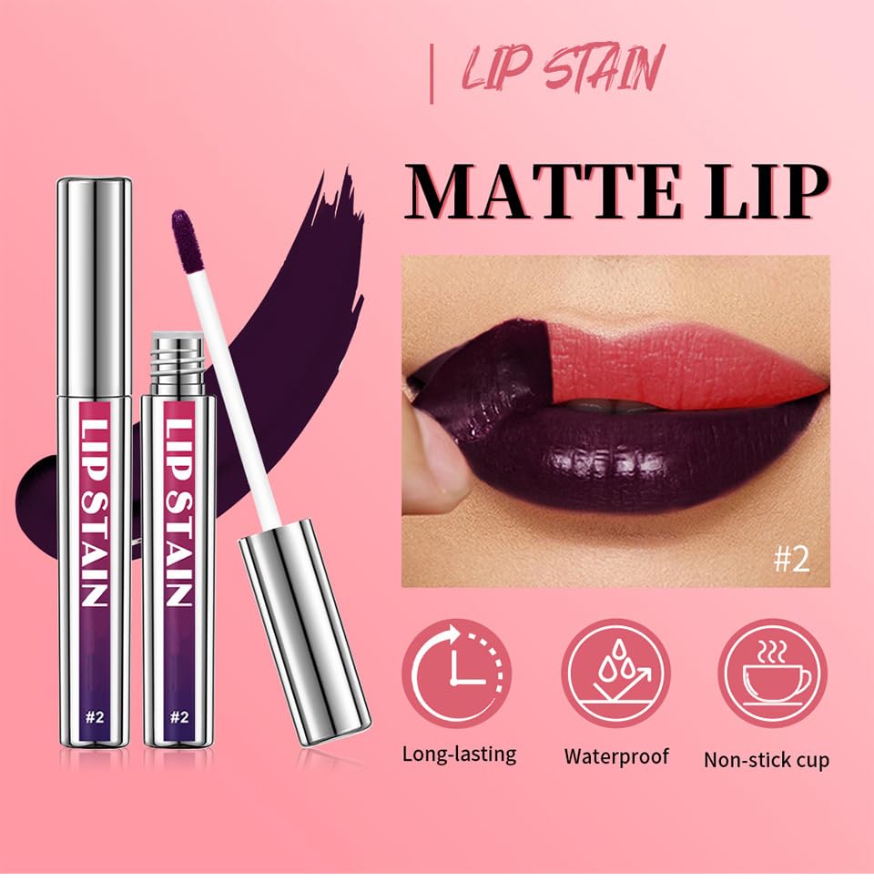 Skynest 3PCS Peel Off Lip Liner Tattoo,Peel Off Lip Lipstick,Waterproof and Transfer Proof Pink Lip Tint, Matte Finish Peel Off Lip Gloss,Non-stick Cup Liquid Lipstick Nude Lip Gloss for Women