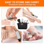 Electric Foot File, Ratukall Hard Skin Remover, Rechargeable Waterproof Callus Remover Pad Feet Care Kit, Professional Pedicure Tools Set with Storage Bag for Dry Dead Skin Cracked Heels Calluses