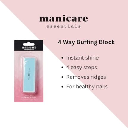 Manicare Nail Buffing Block, 4 Sided Nail File And Buffer For Shaping, Styling, Smoothing And Polishing, Removes Ridges, Instant High Gloss Shine, Easy To Use Manicure Tool For Home Or Salon Use