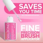 Super Strong Nail Glue for Press On Nails, Tips & False Nails (8ml) NYK1 NailBond Brush On Nail Glue Extra Strong for Press Ons, Tips & Acrylics – Long Lasting, Maximum Strength, Mess-Free Application